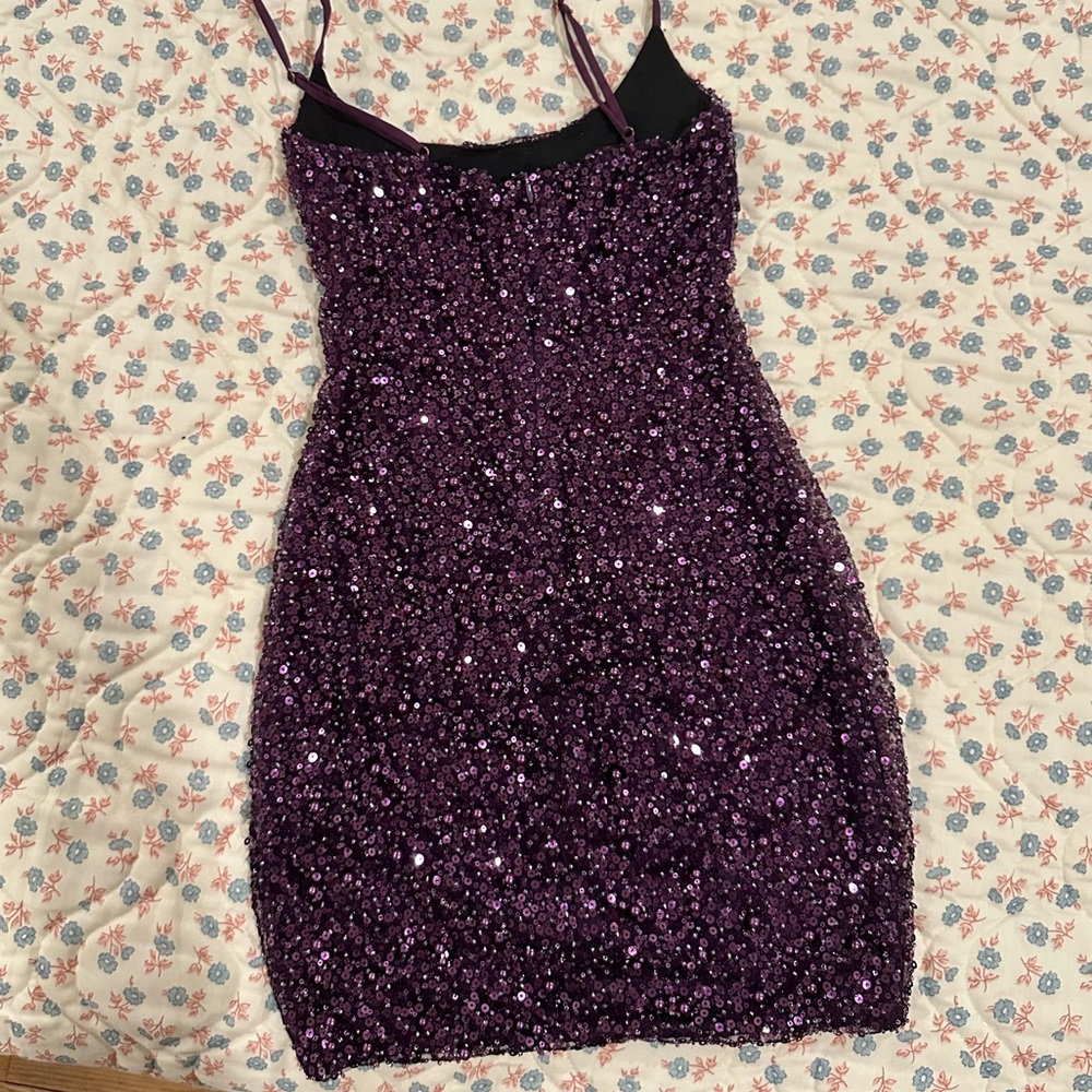 Oh Polly Purple Sequin Mini Dress - Picture 5 of 8